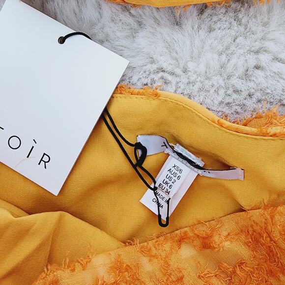 Atoir Revolve Guiding Light Orange Floral Lace Ruffle One Shoulder Dress XS NEW - Picture 7 of 13